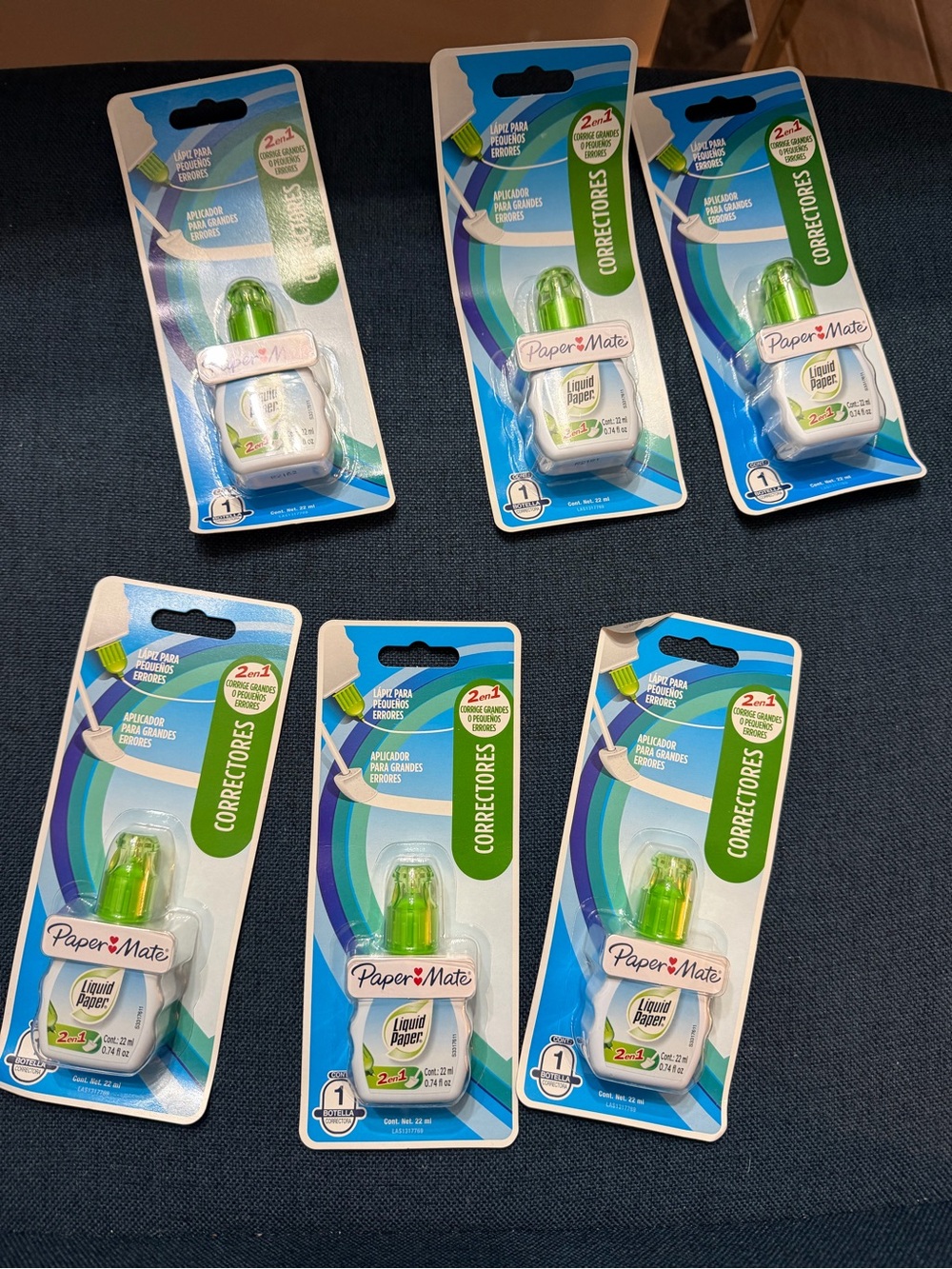 Lot of 6 Paper Mate Liquid Paper 2-in-1 Correction Fluid – New Sealed 22 mL